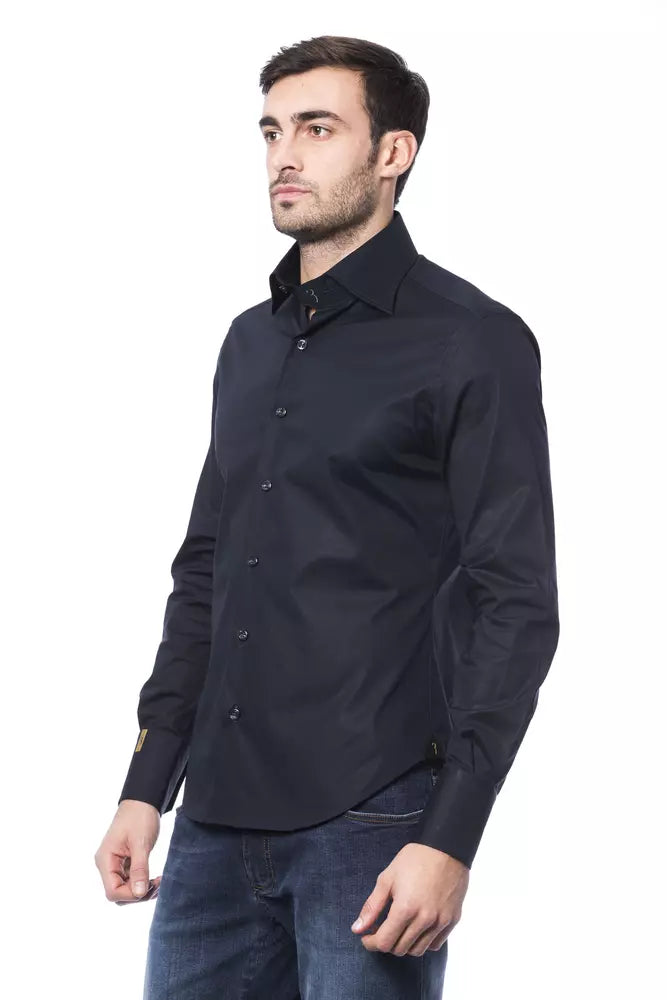 Billionaire Italian Couture Himmelblaues Herrenhemd aus Baumwolle
